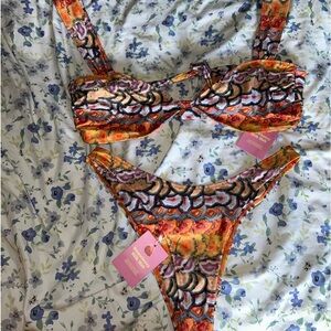 Brand new with TAGS strawberry milk mob bikini!!!